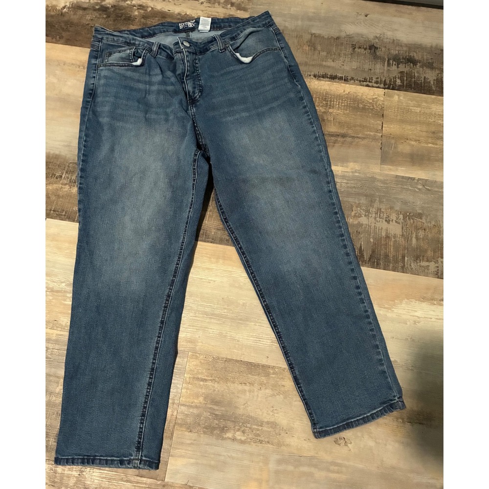 Terra & Sky Womens 20W Petite Straight Leg Jeans Medium Light Wash TS39873MDP